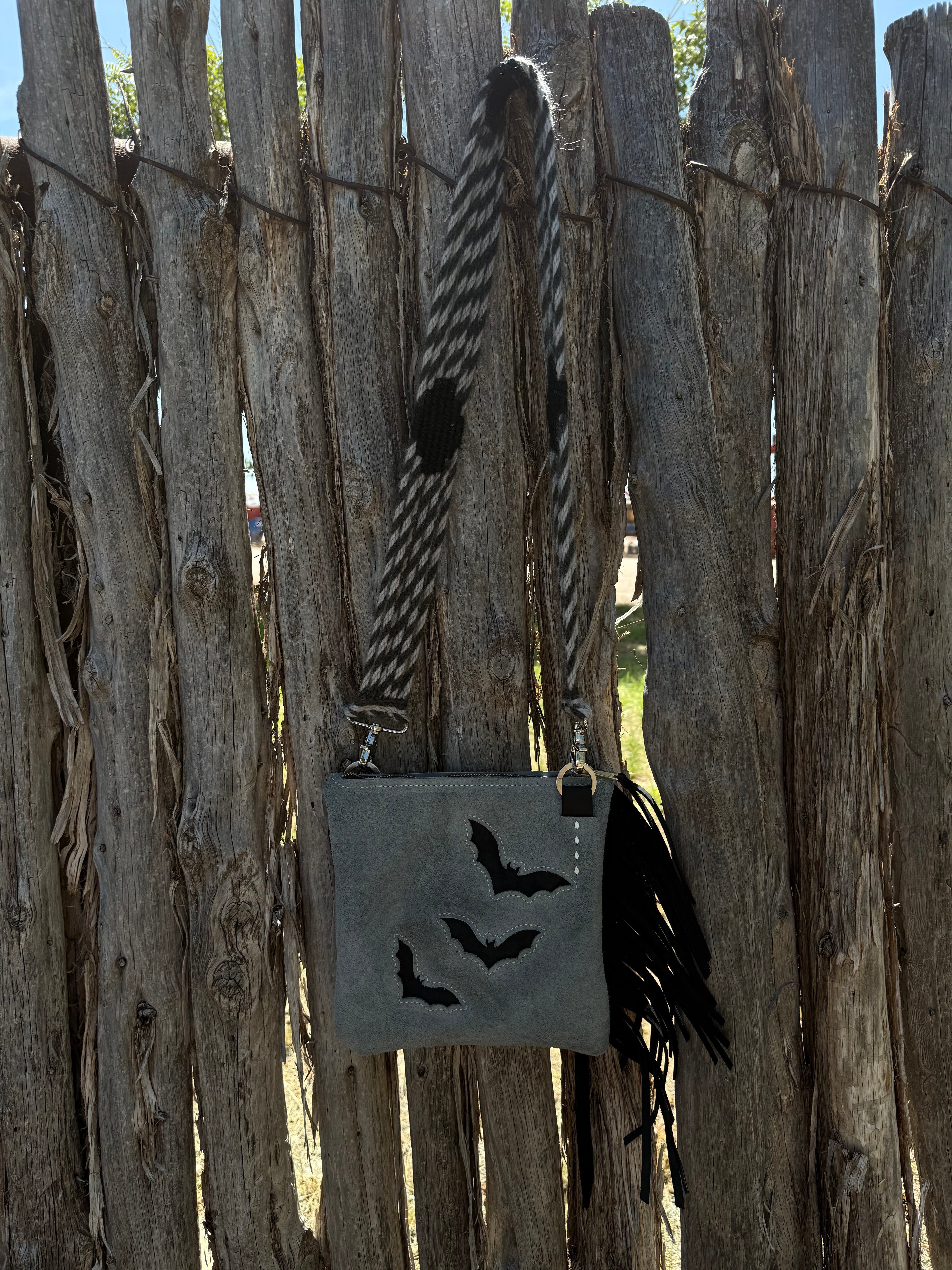 Bats Mohair Strap Purse
